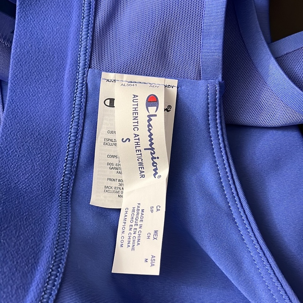 🆕CHAMPION Blue Racerback Sports Bra - Size: S - Picture 8 of 8